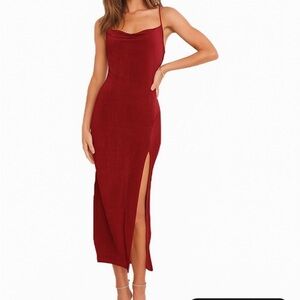 Petal & Pup Wine Red Midi Dress size 8 new with tags